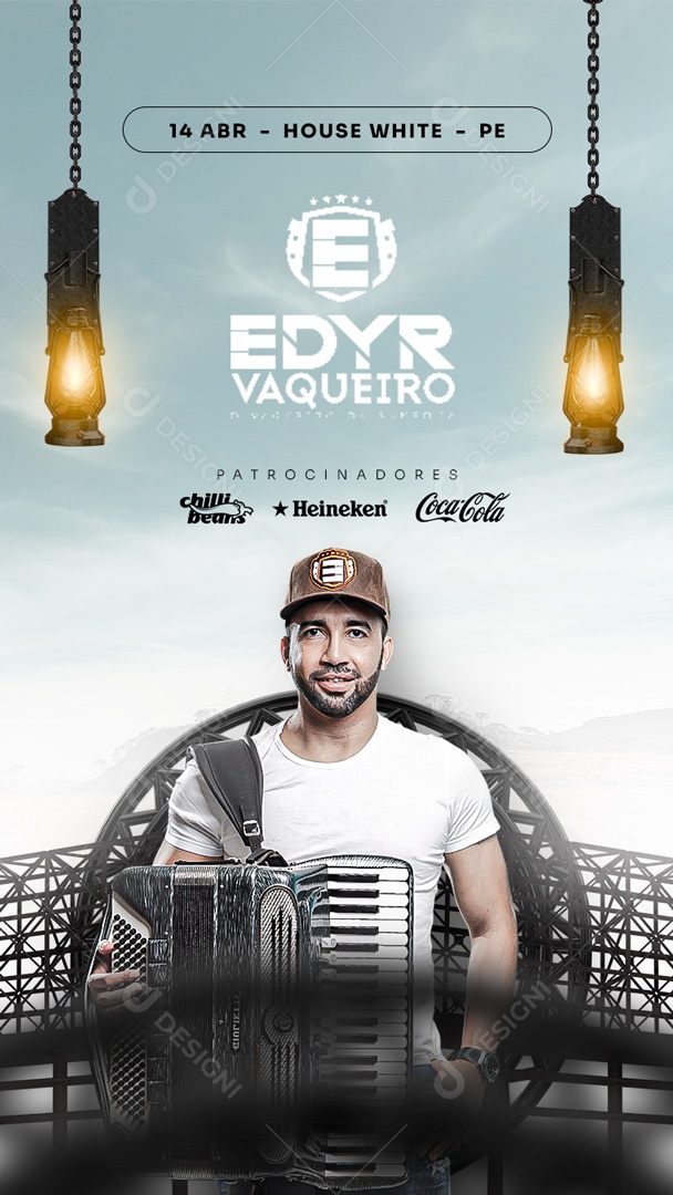 Flyer Show Edyr Vaqueiro Story Social Media PSD Editável