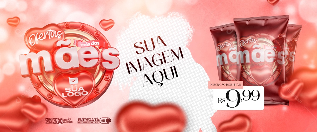Carrossel Ofertas Mês Das Mães Venham Conferir Social Media PSD Editável