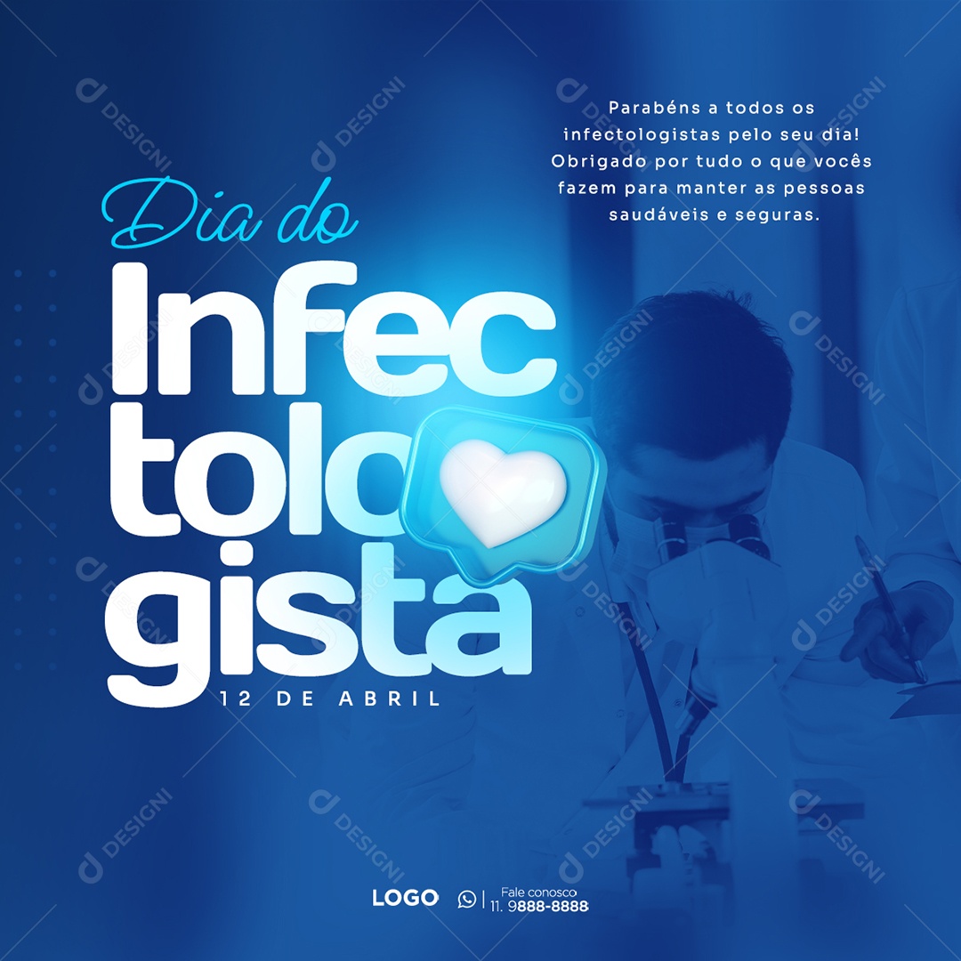Dia do Infectologista 11 de Abril Social Media PSD Editável