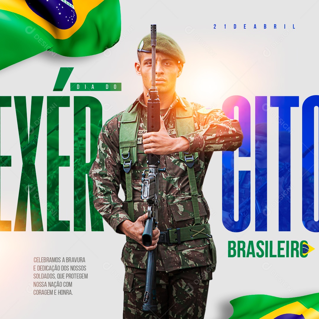 Social Media Exercito Brasileiro 19 De Abril Celebramos A Bravura PSD Editável