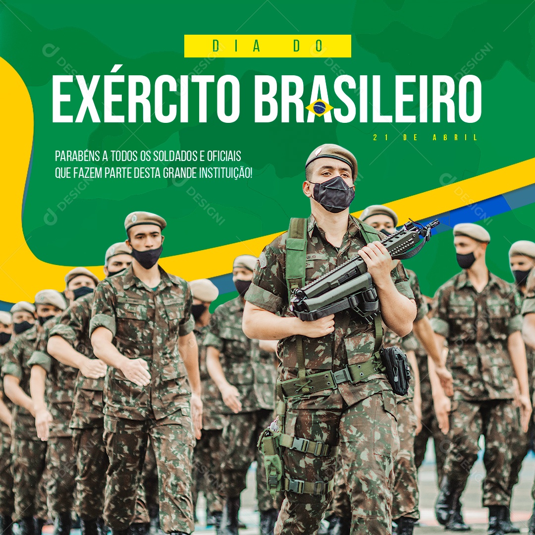 Social Media Exercito Brasileiro Soldados E Oficiais PSD Editável