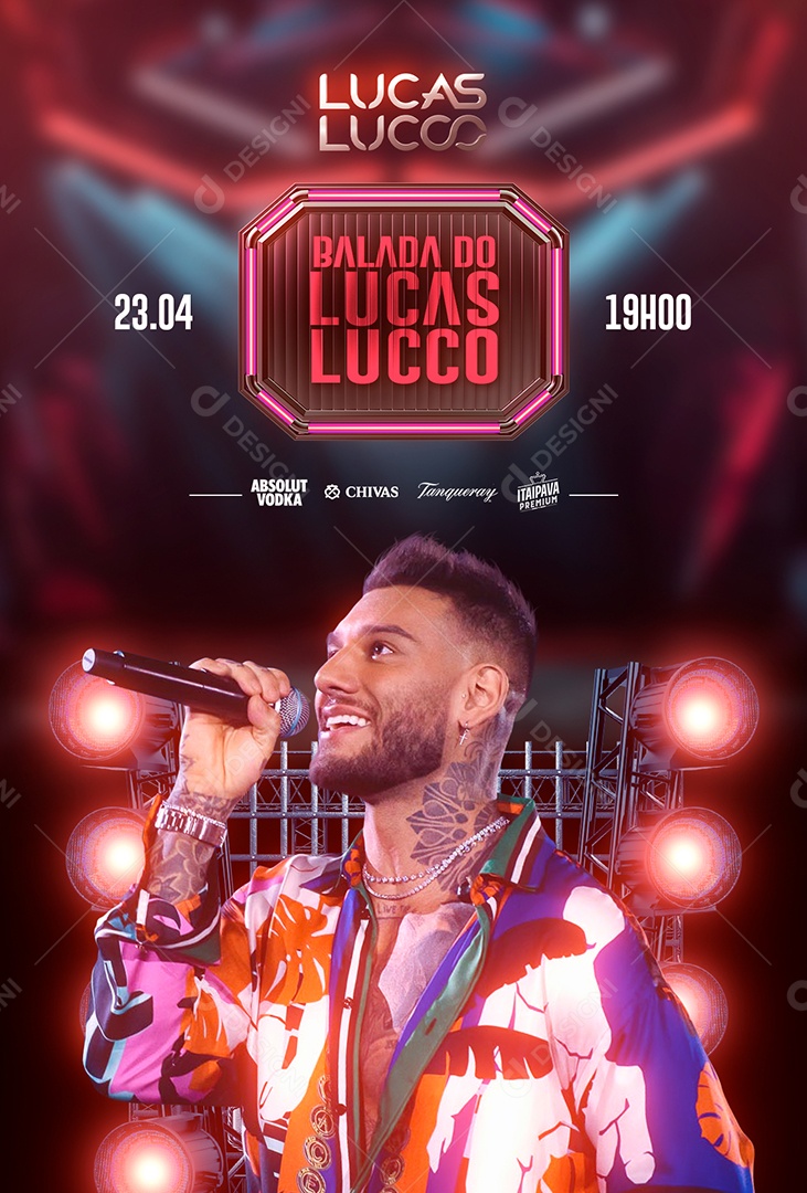 Balada Do Lucas Lucco Flyer Social Media PSD Editável