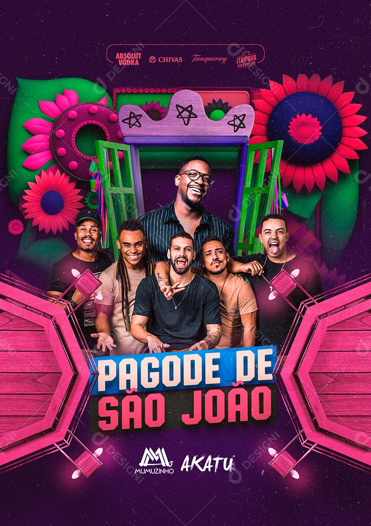Pagode De São João Flyer Mumuzinho Akatu Social Media PSD Editável
