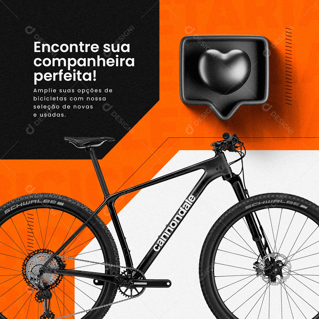 Encontre Sua Companheira Perfeita Bicicletaria Social Media PSD Editável