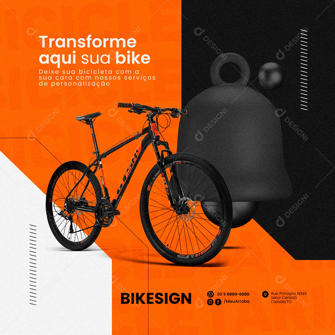Transforme Aqui Sua Bike Bicicletaria Social Media PSD Editável
