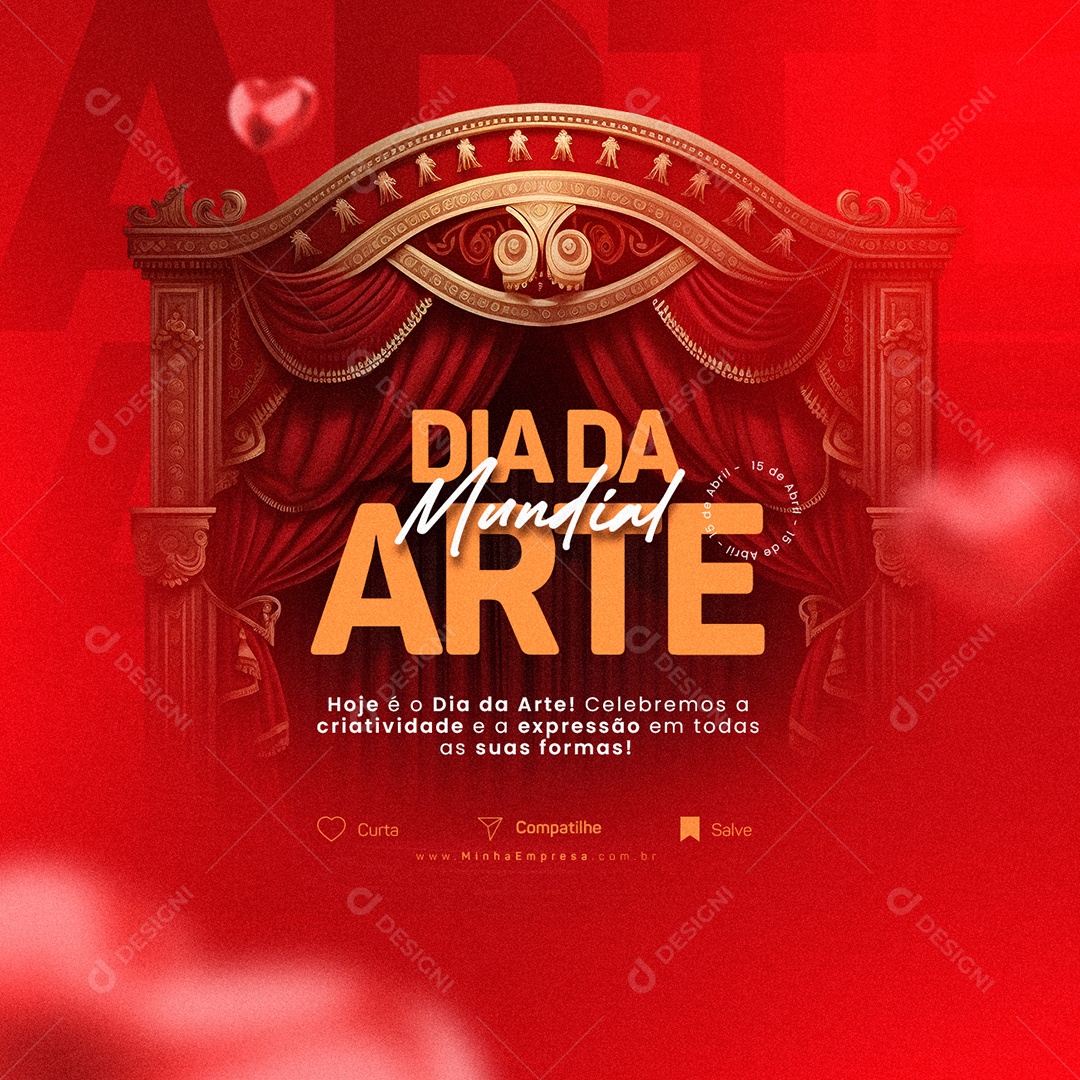 Hoje É O Dia Da Arte Celebramos A Criatividade Social Media PSD Editável