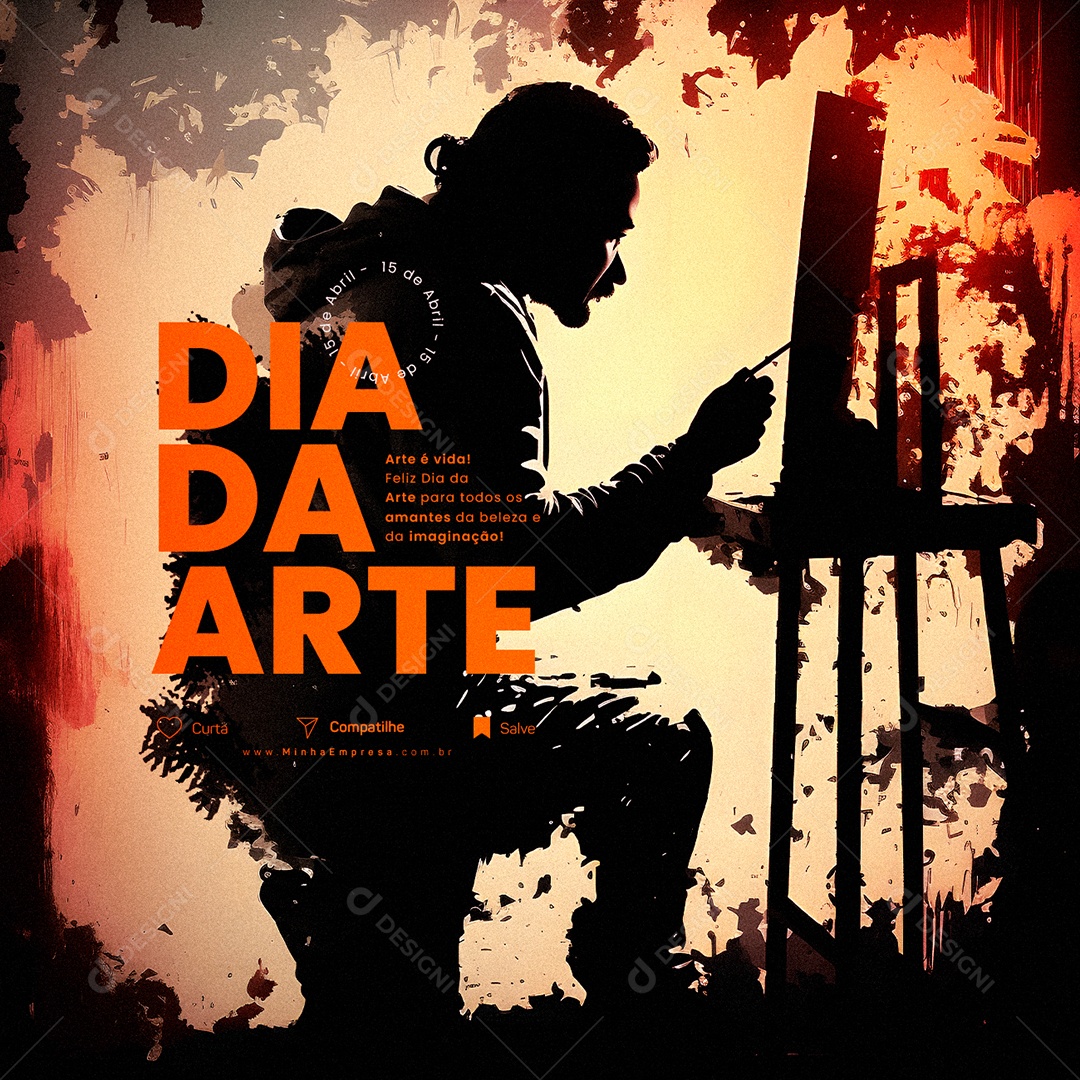 Social Media Arte É Vida Feliz Dia Da Arte Social Media PSD Editável