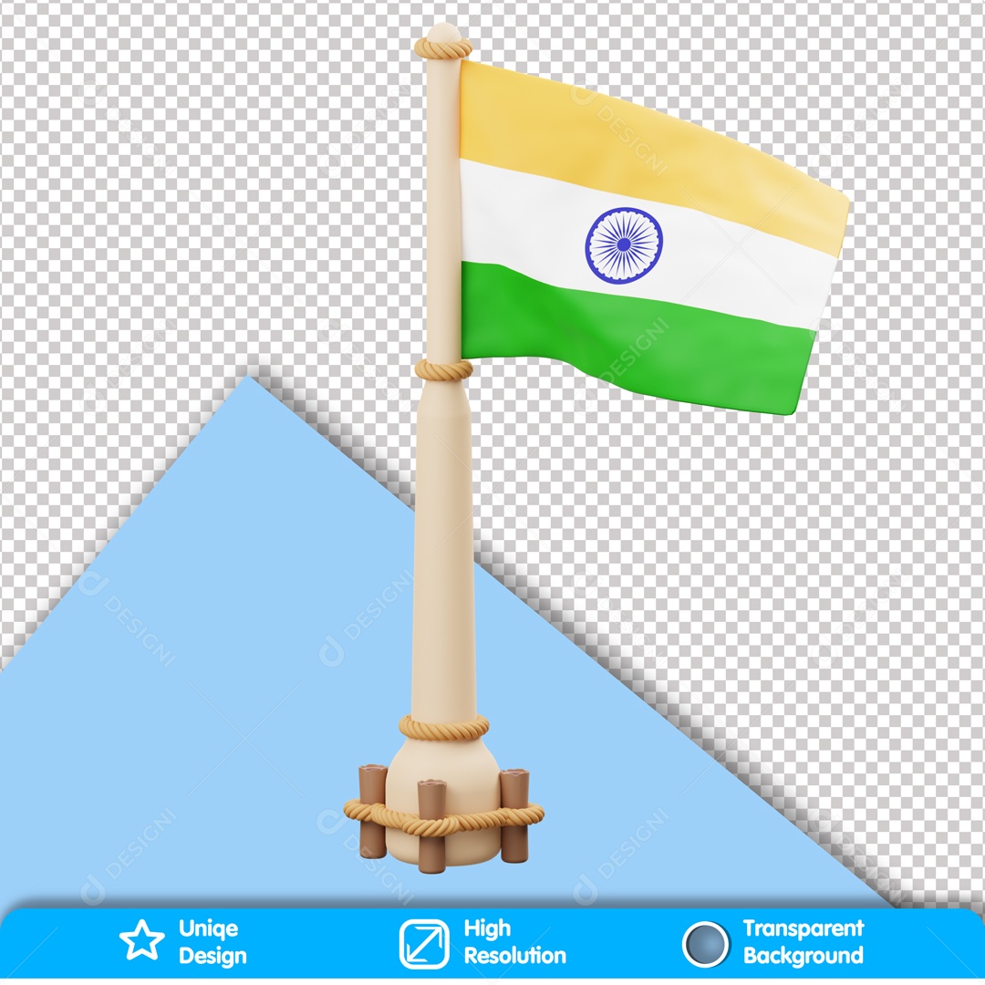 bandeira Da Índia Elemento 3D Para Composição PSD