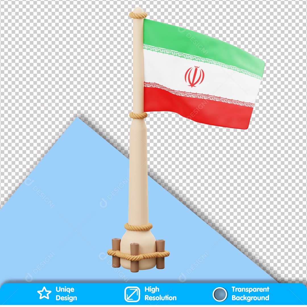 Bandeira Do irão Elemento 3D Para Composição PSD