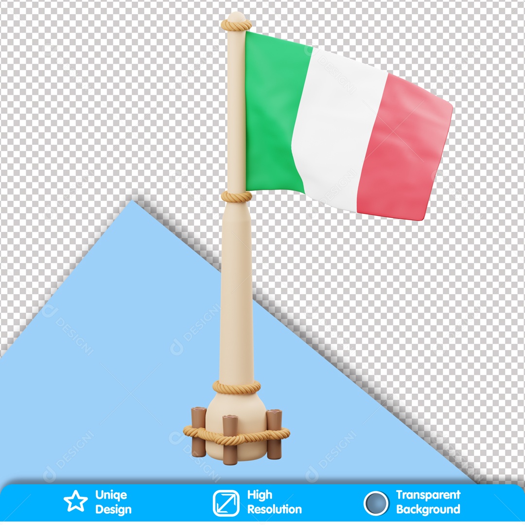 Bandeira Da Itália Elemento 3D Para Composição PSD