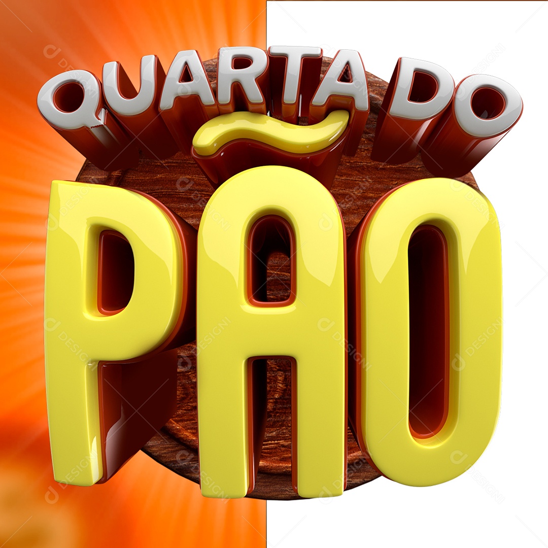 Selo 3D Para Composição Quarta do Pão PSD