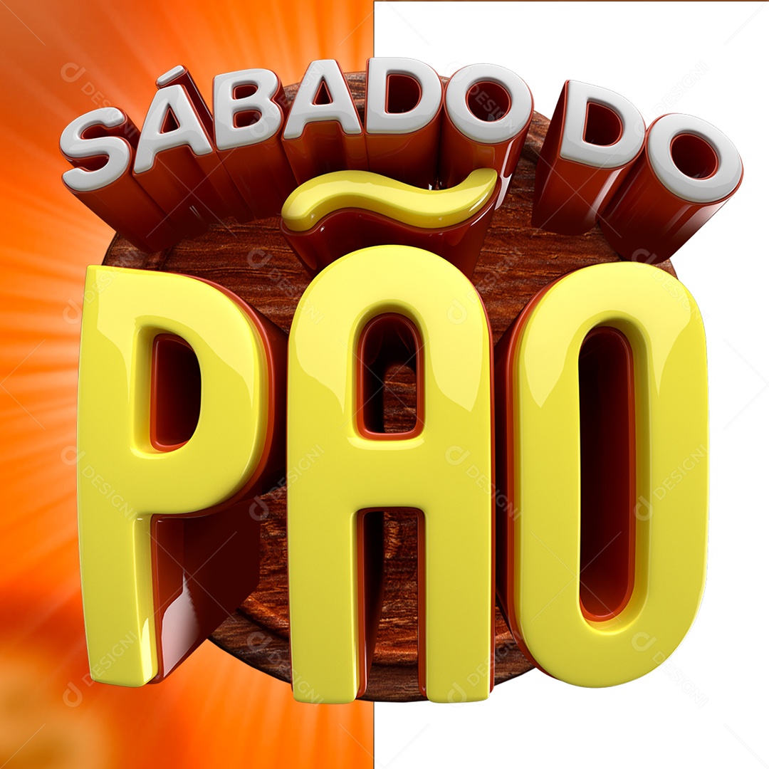 Sábado Do Pão Selo 3D Para Composição PSD