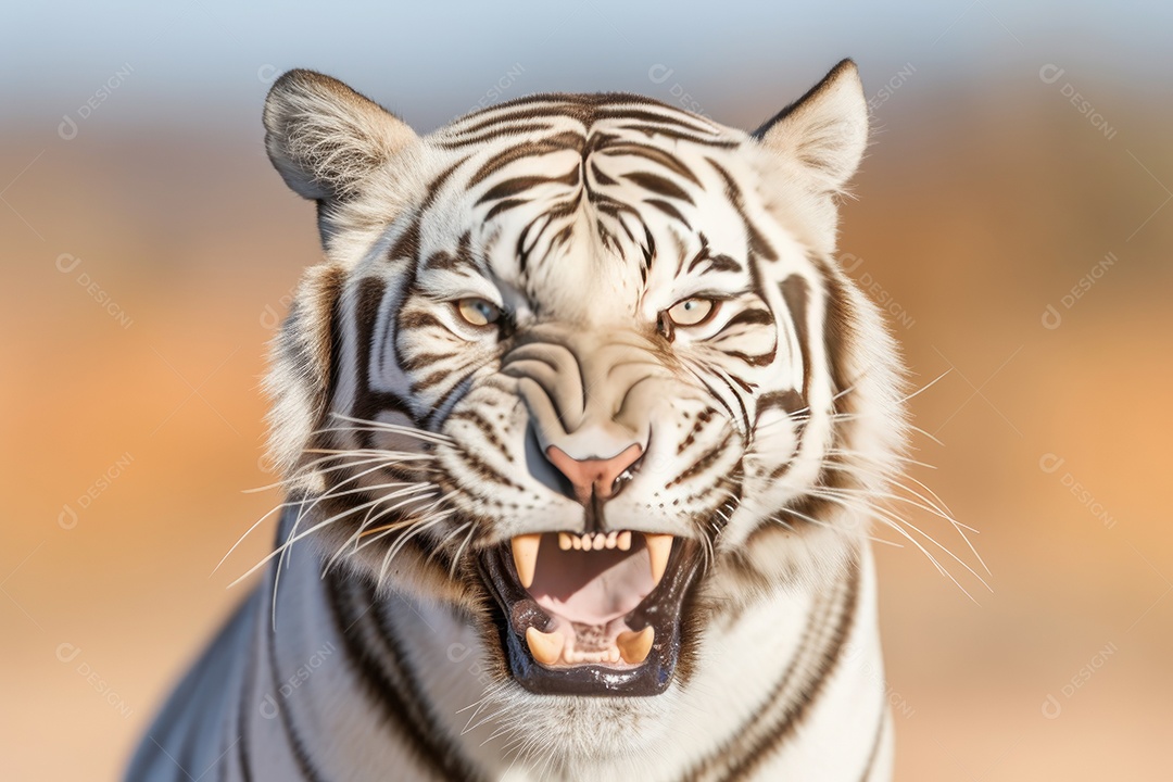 Tigre furioso sob fundo de uma selva