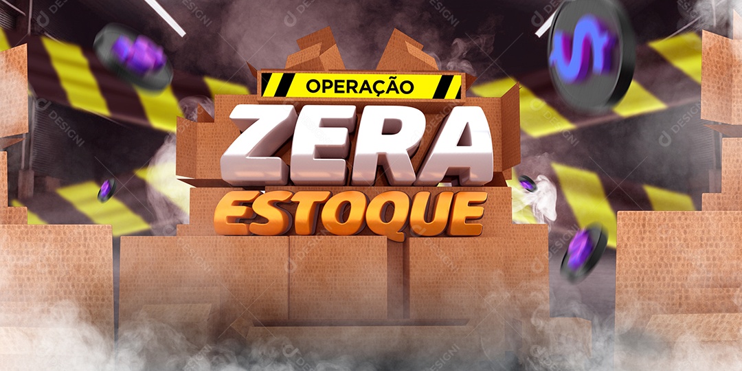 Selo 3D Para Composição Operação Zera Estoque PSD