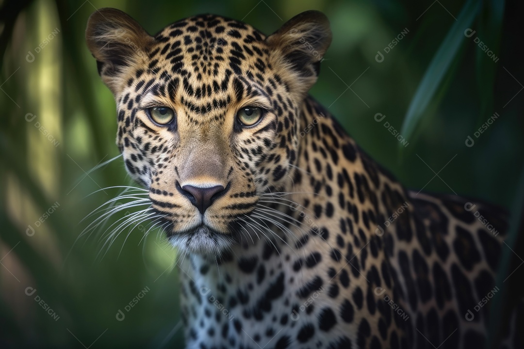 Lindo leopardo olhando para a câmera