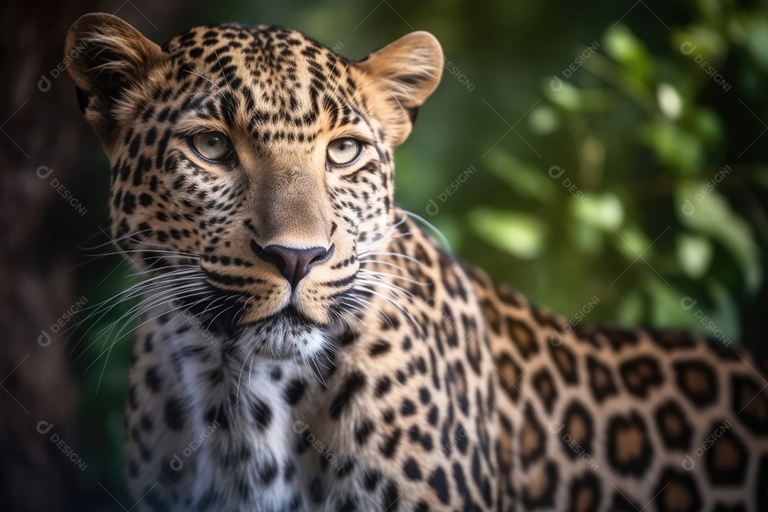 Lindo leopardo olhando para a câmera