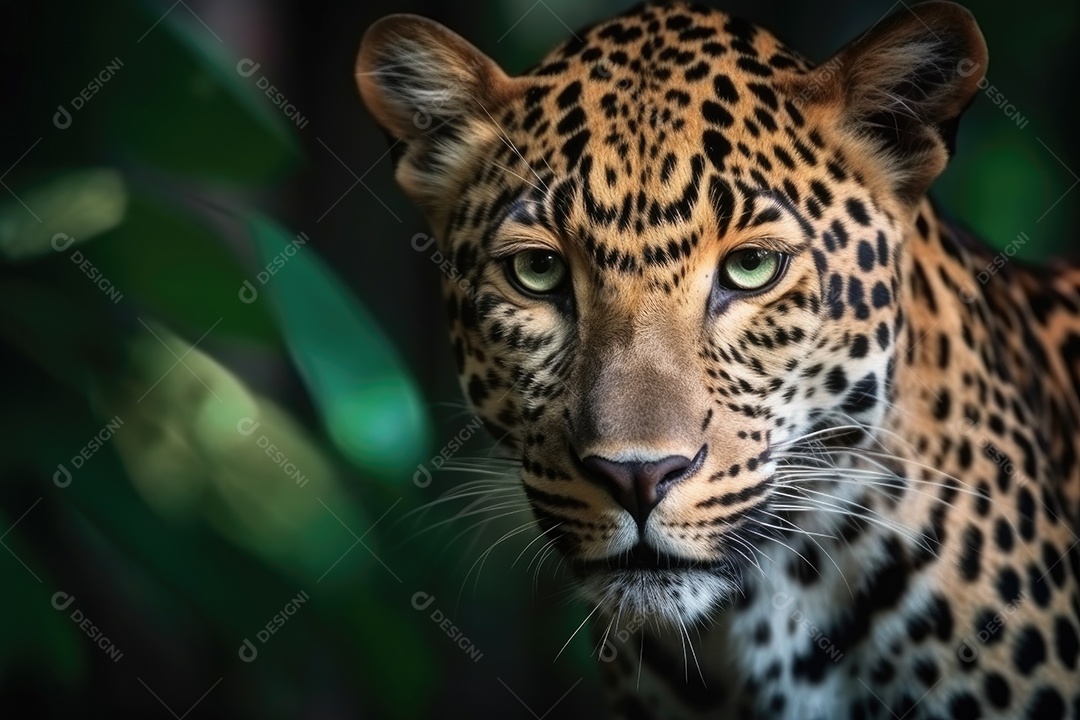 Lindo leopardo olhando para a câmera