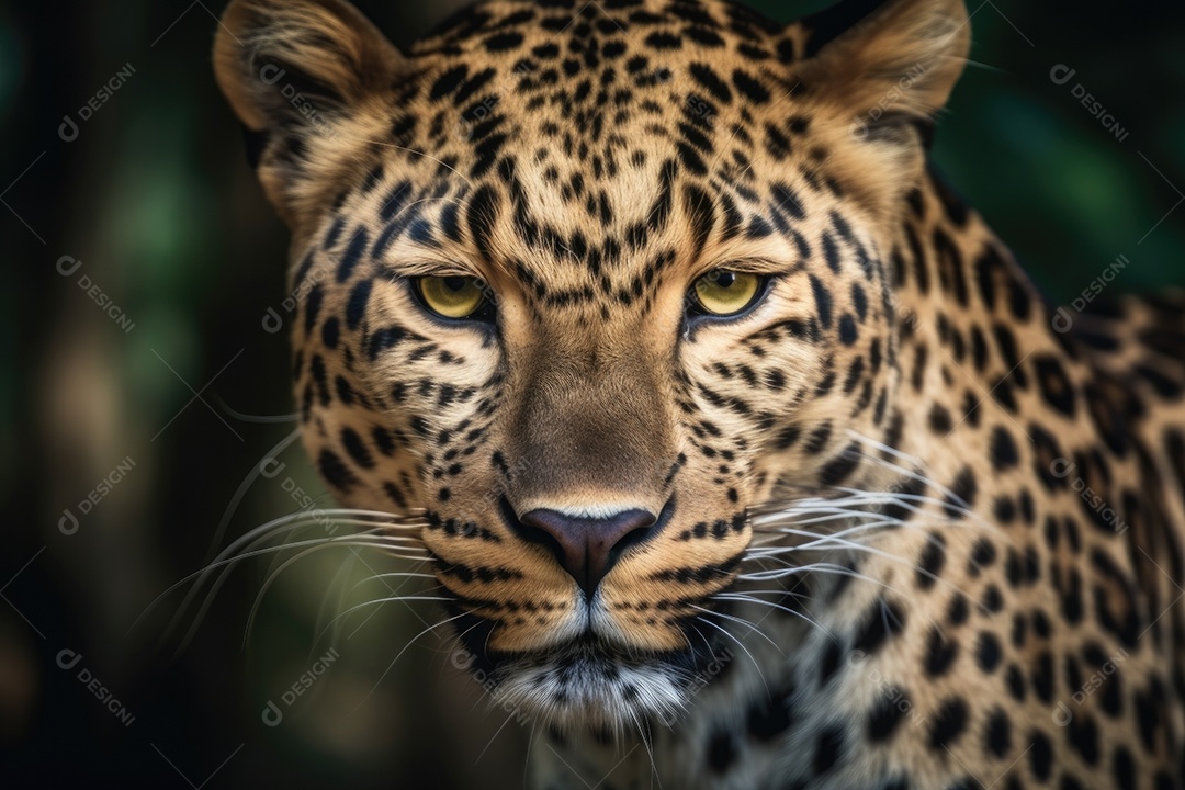 Lindo leopardo olhando para a câmera