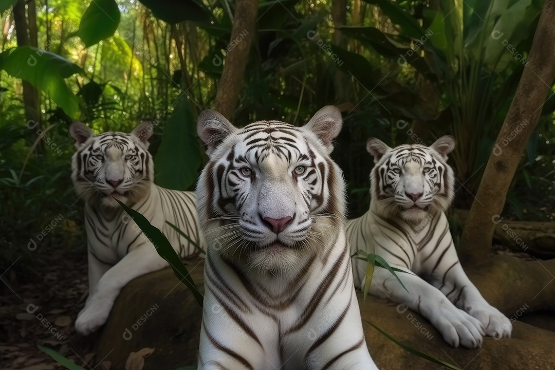 Tigres branco forte olhando para a câmera