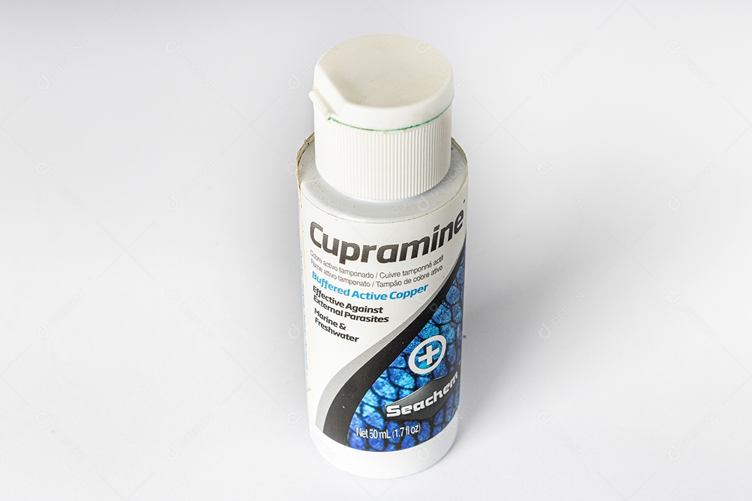 Produto de cupramina para procedimento de quarentena de peixes marinhos. Elimine os protozoários dos peixes.