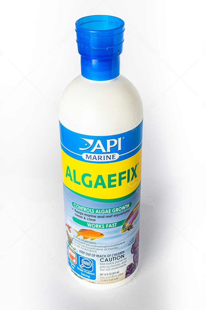 Algae fix produto para eliminar as algas indesejadas da água do aquário marinho.