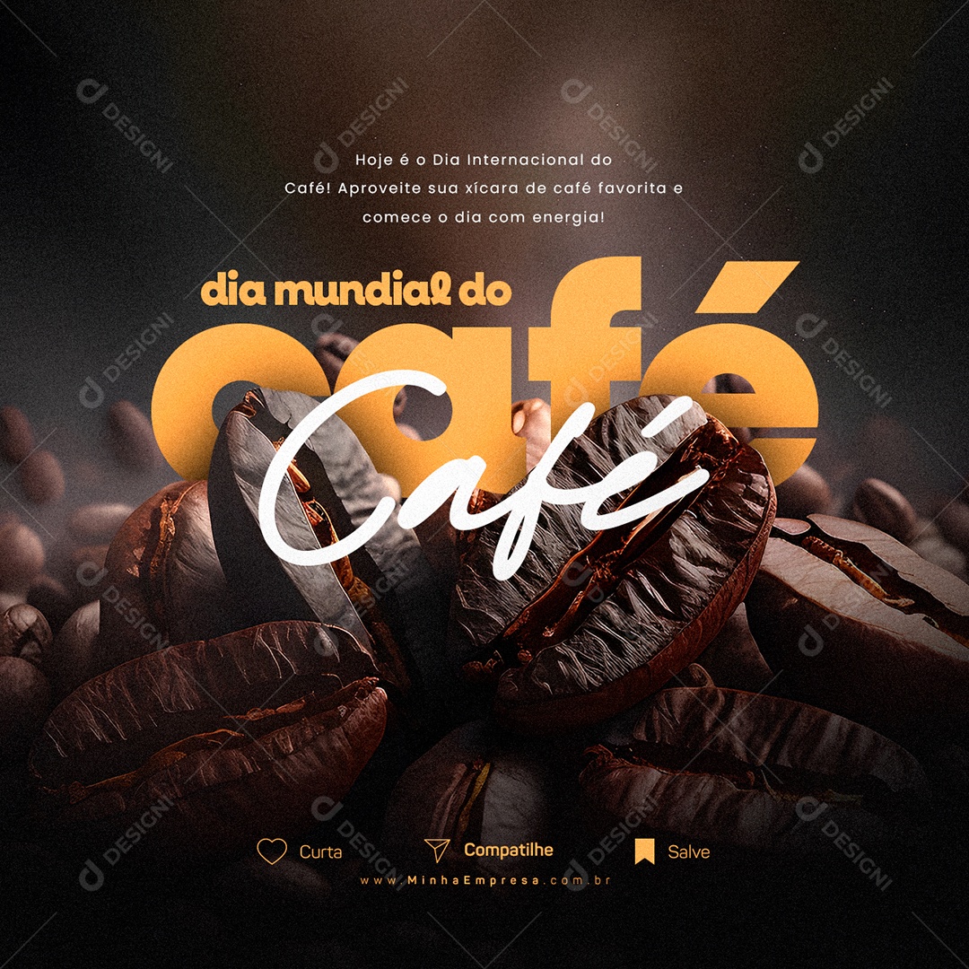 Social Media Aproveite Sua Xícara De Café Favorita Dia Do Café PSD Editável