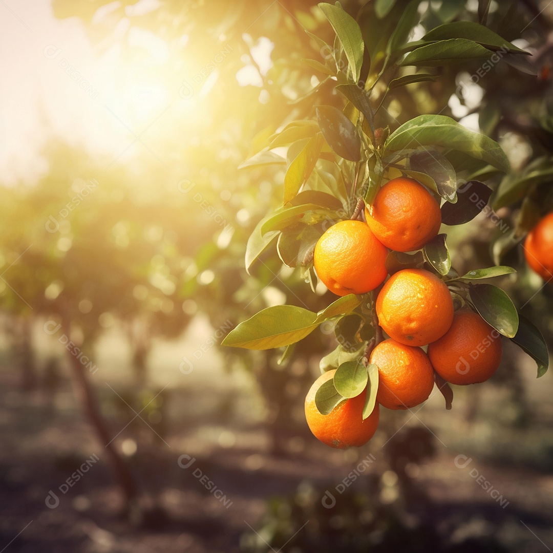 Plantação sobre fundo por do sol