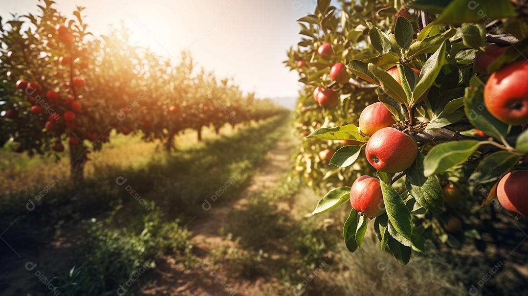 Plantação de maçãs