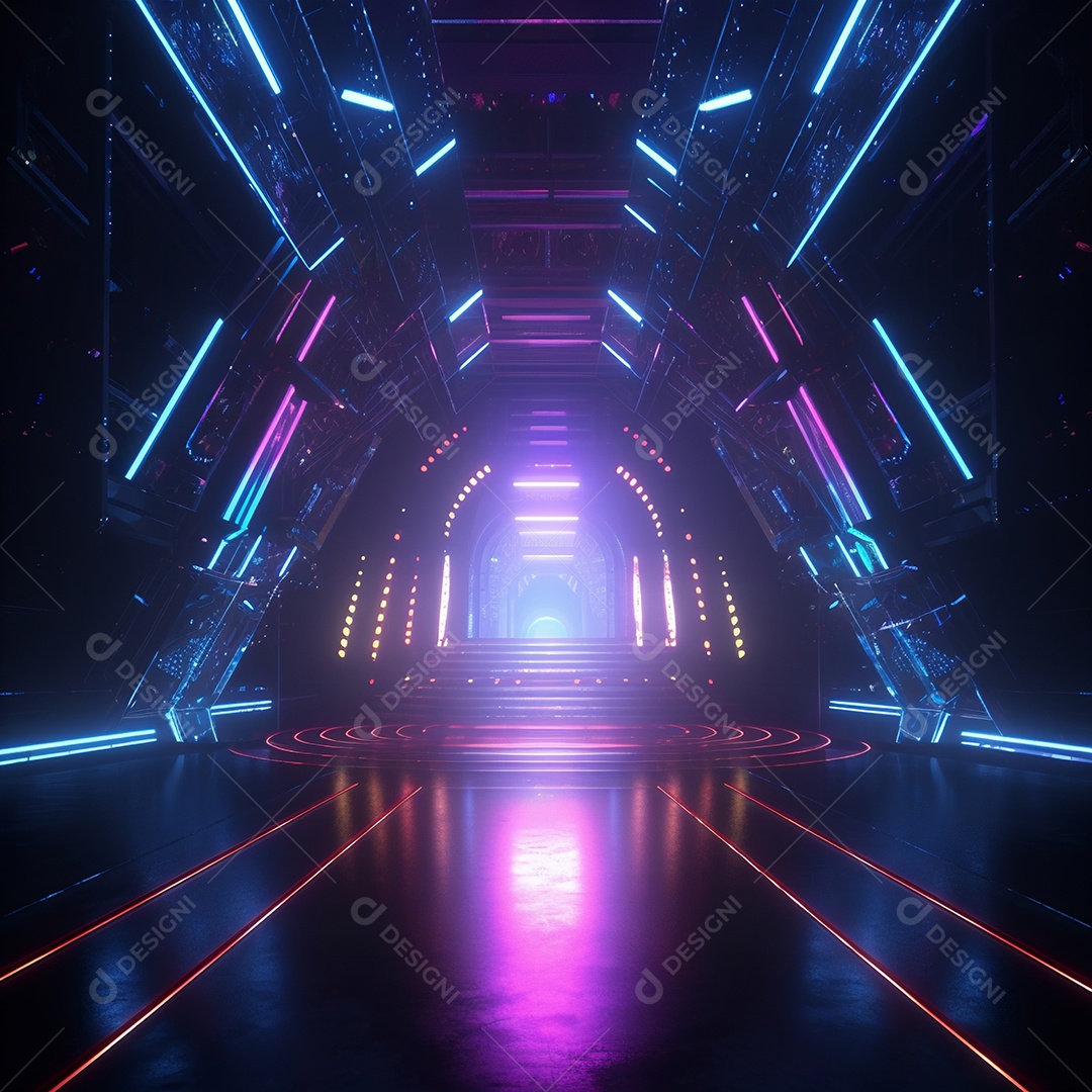 Cenário de um palco com refletores