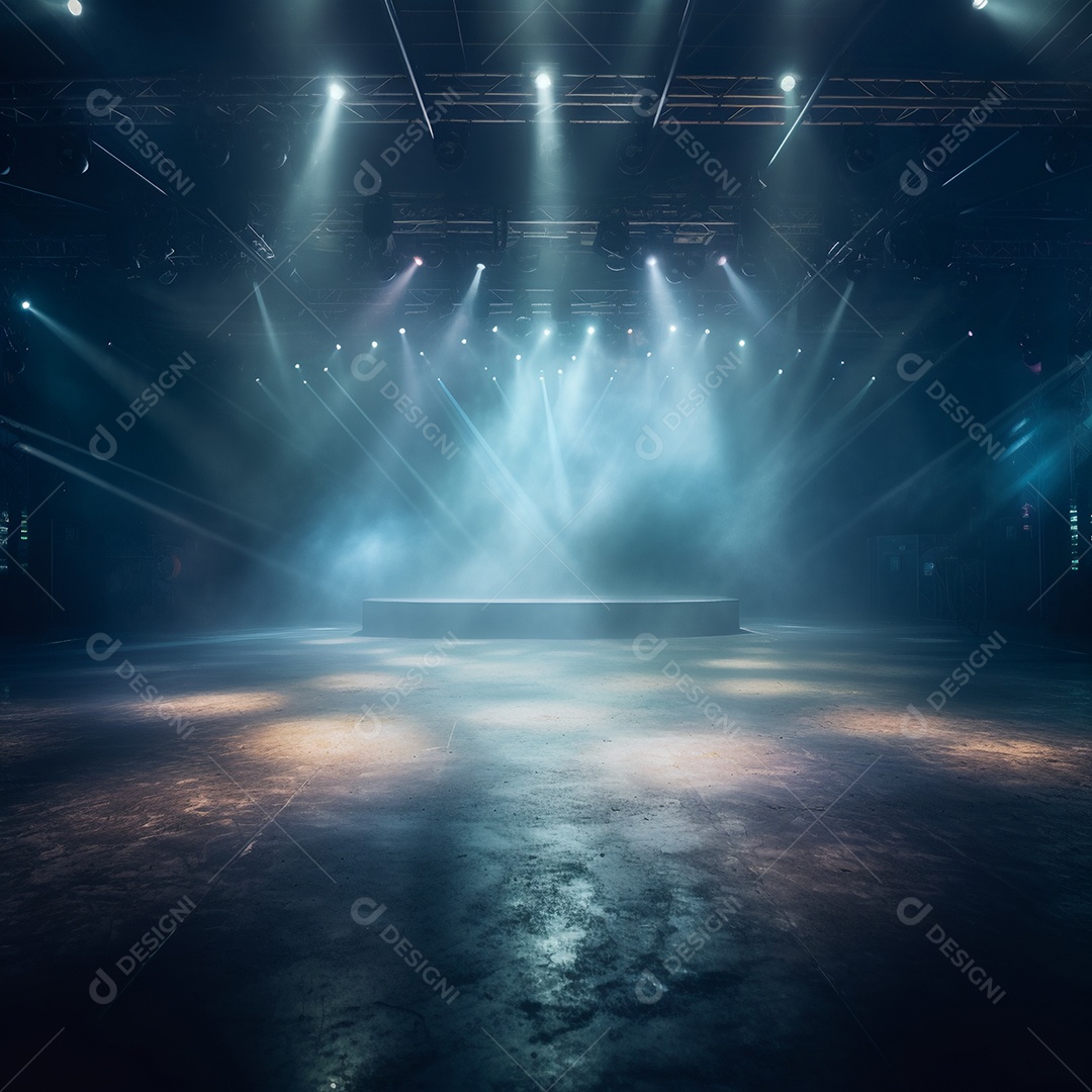 Cenário de um palco com refletores