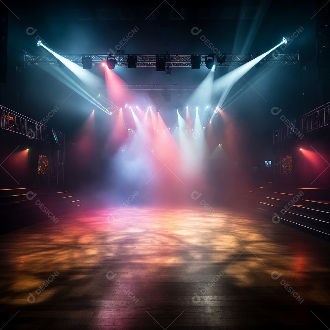 Cenário de um palco com refletores