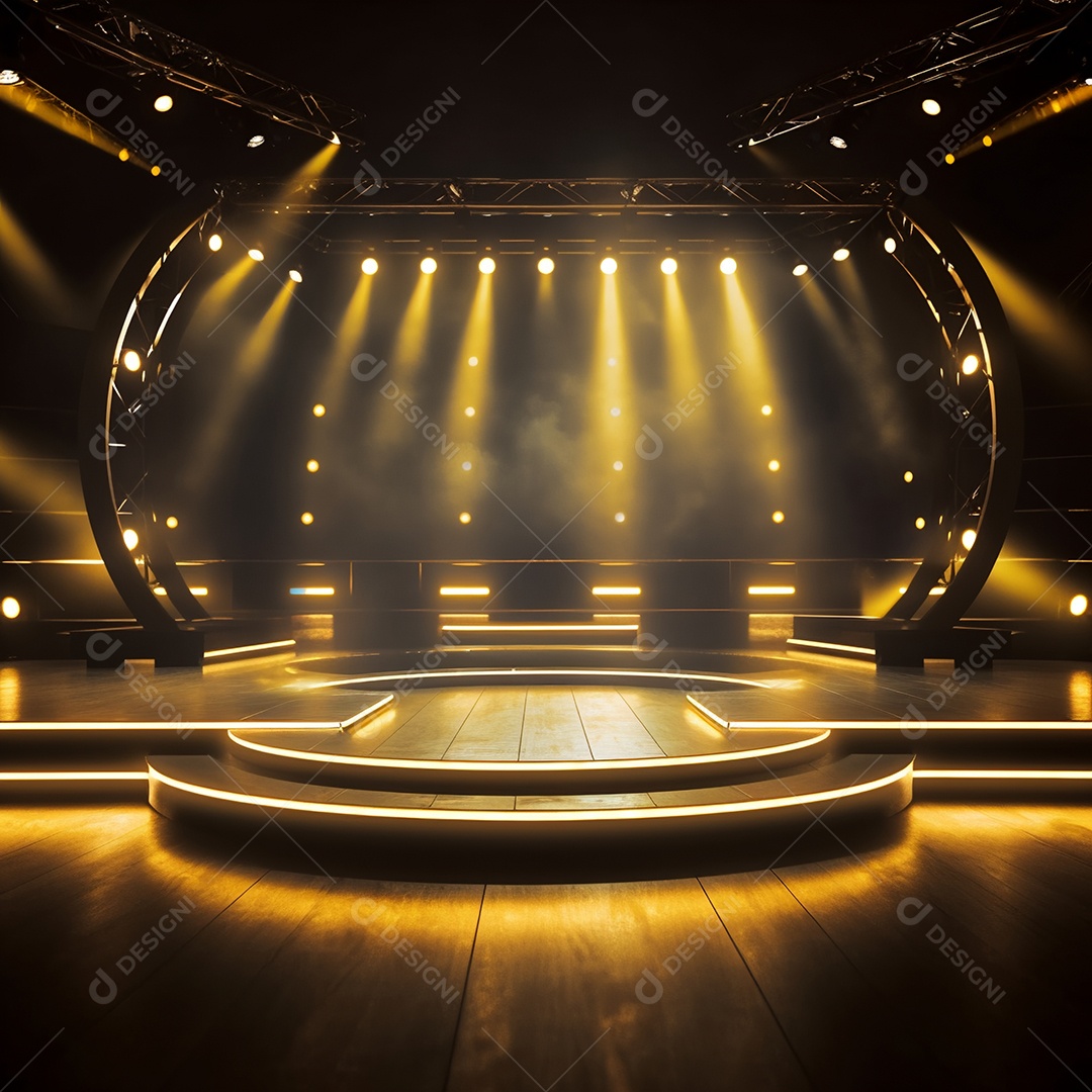 Cenário de um palco com refletores