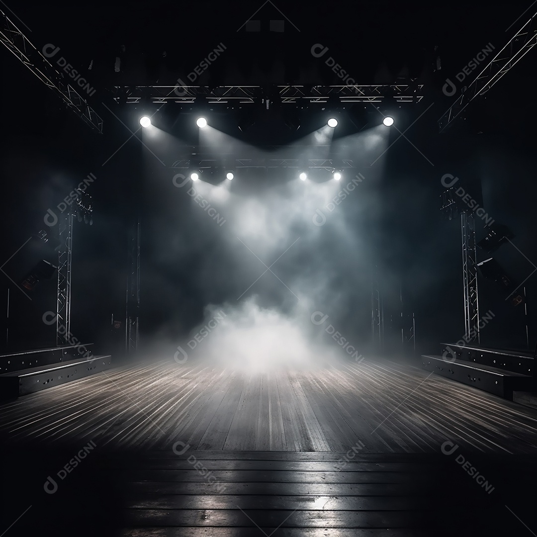 Cenário de um palco com refletores