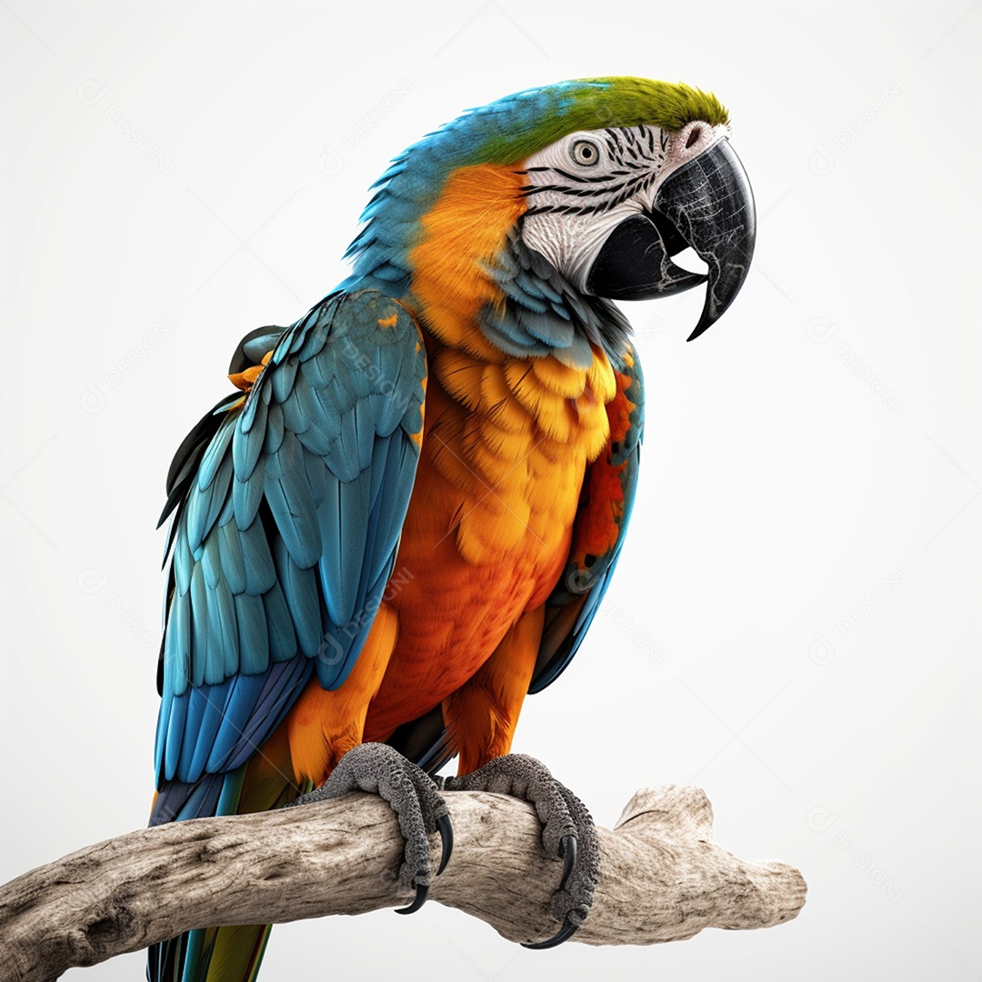 Arara sobre fundo isolado