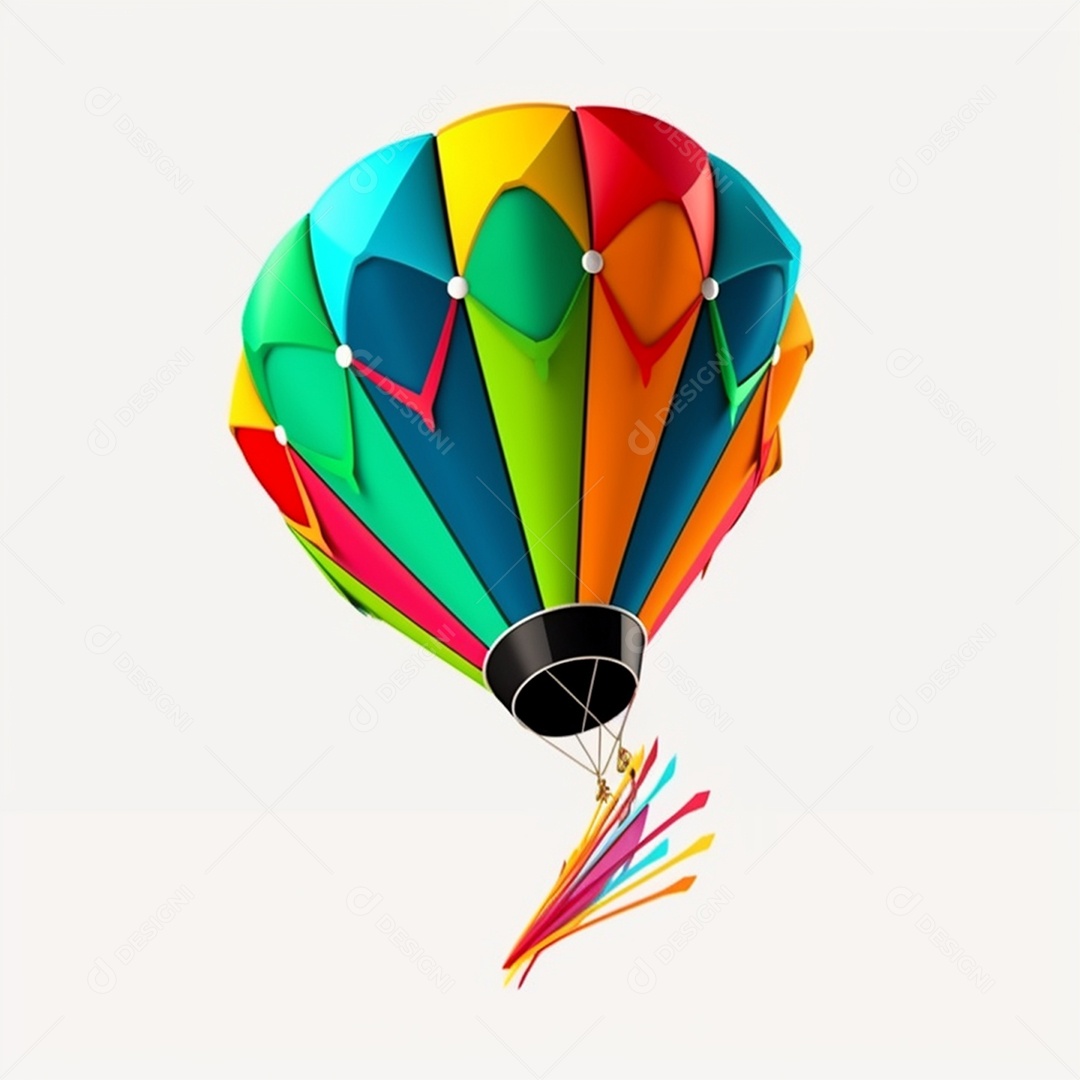 Balão de ar quente sobre fundo isolado