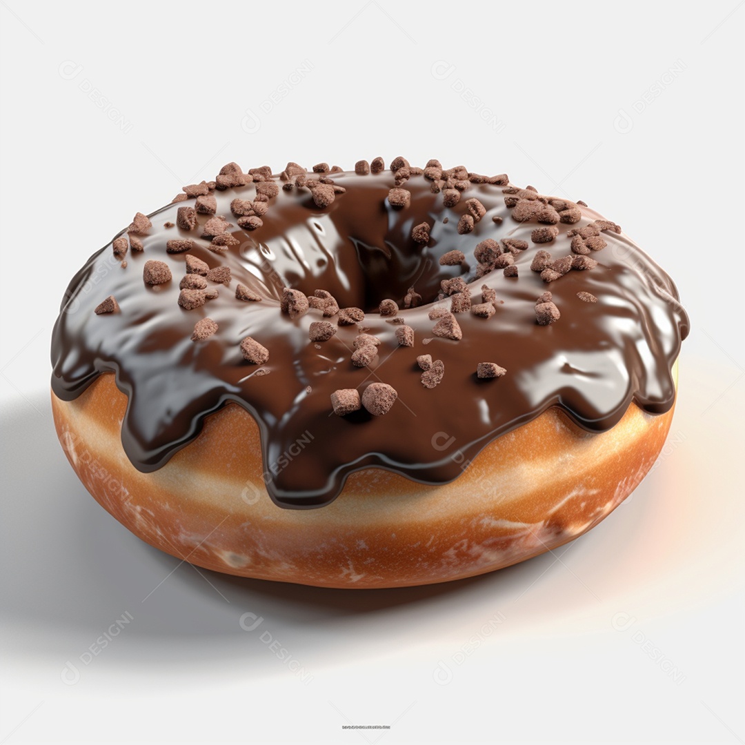 Donuts de chocolate sobre fundo isolado