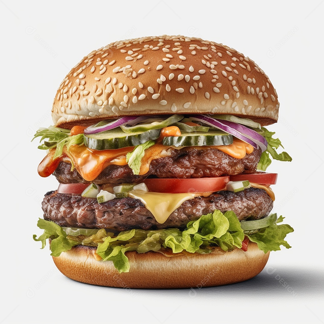 Saboroso hambúrguer sobre fundo isolado