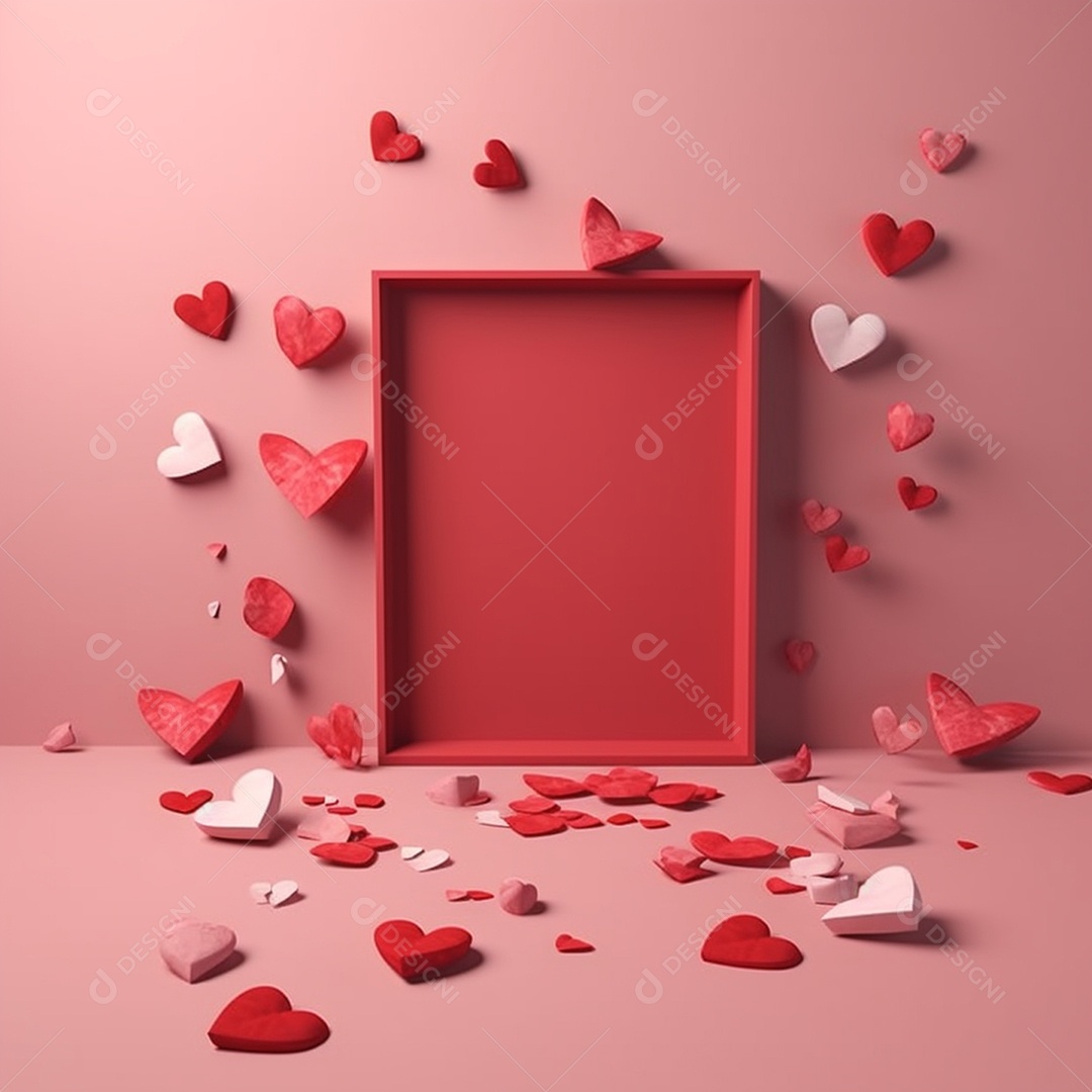 Corações cortados sobre fundo isolado Dia Dos Namorados