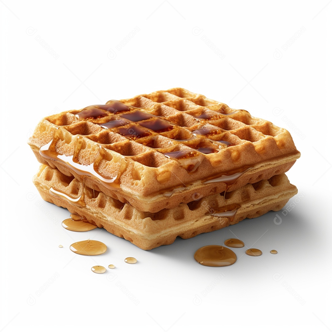 Waffle Massa sobre fundo isolado