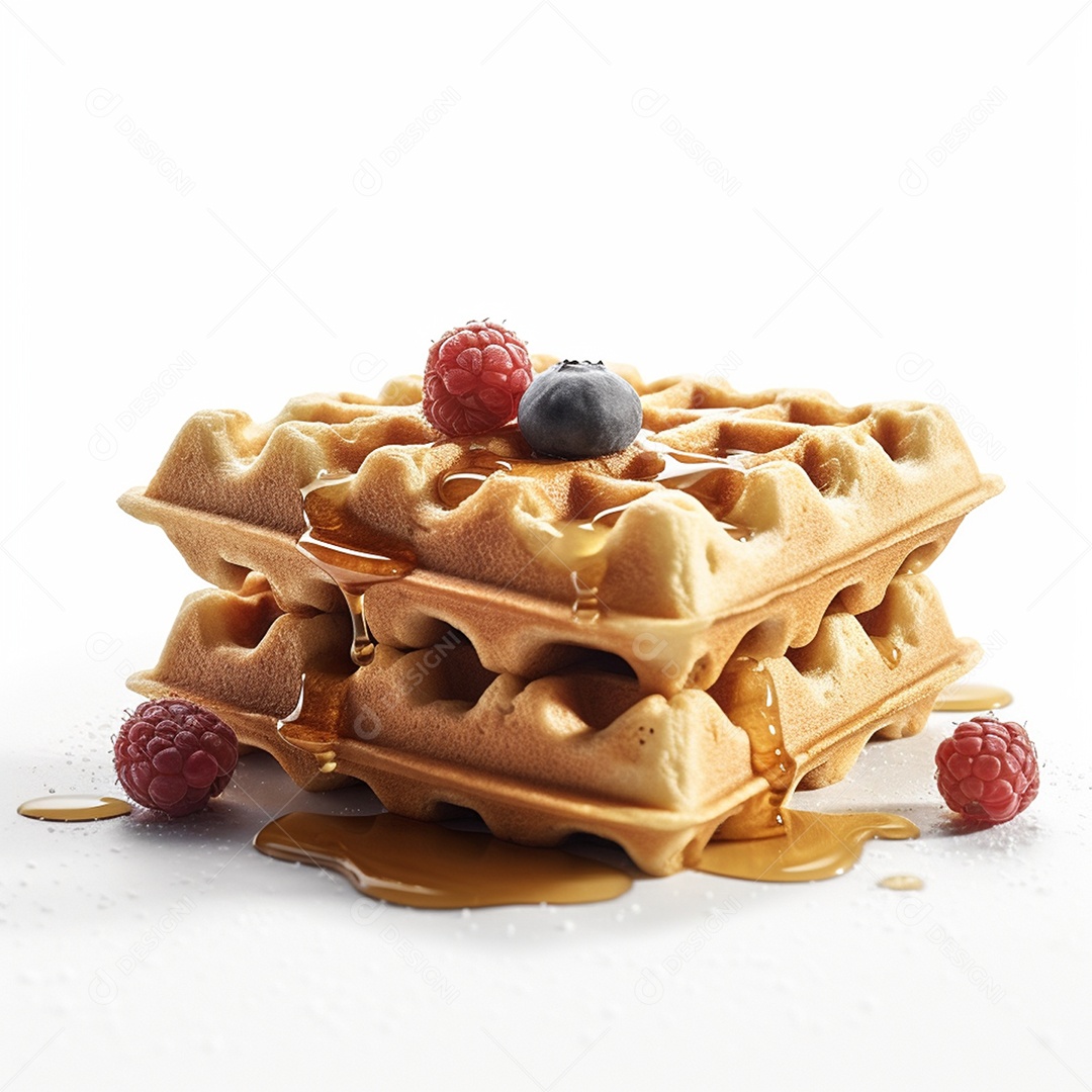 Waffle Massa sobre fundo isolado