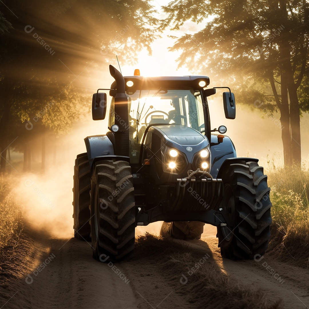 Trator moderno no campo