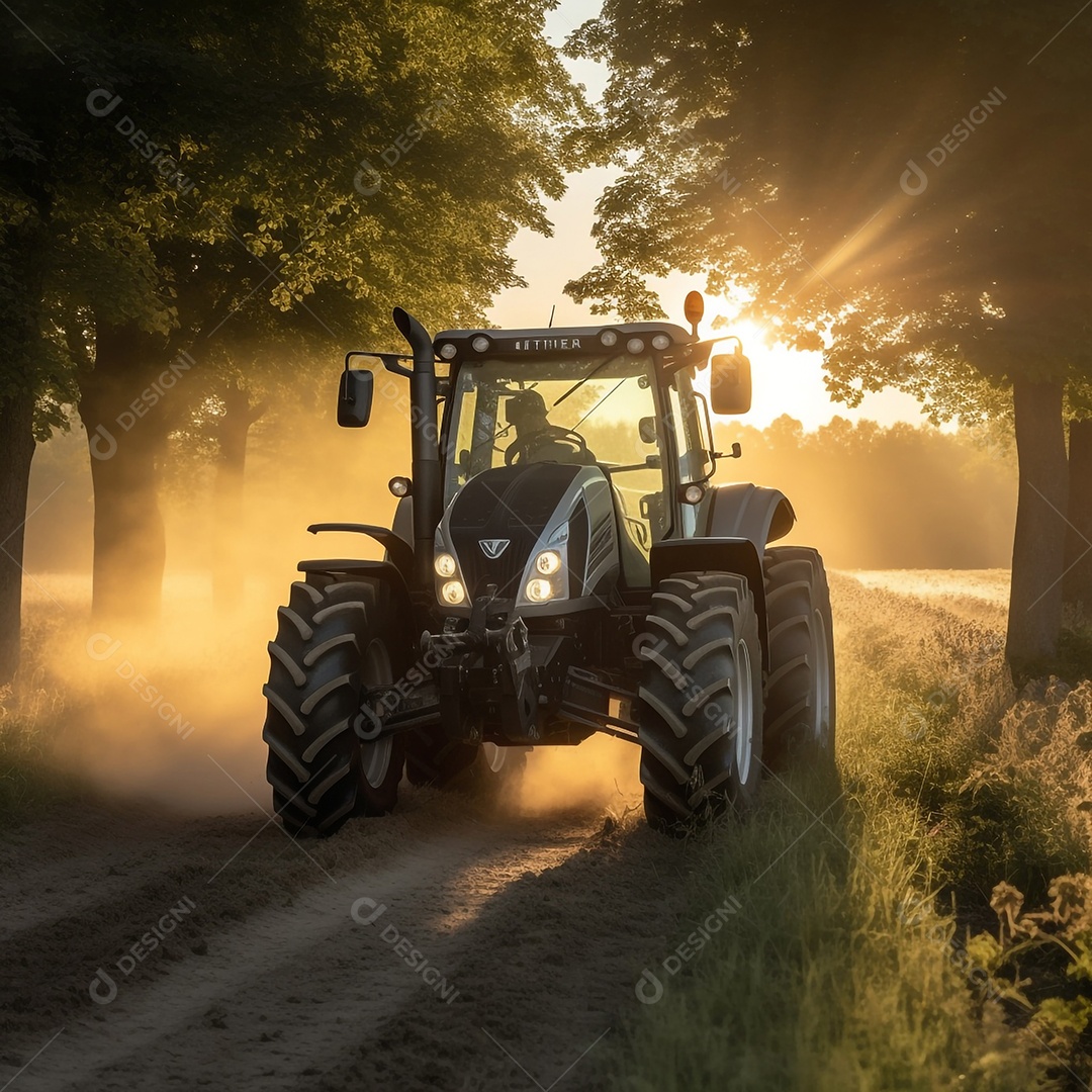 Trator moderno na fazenda