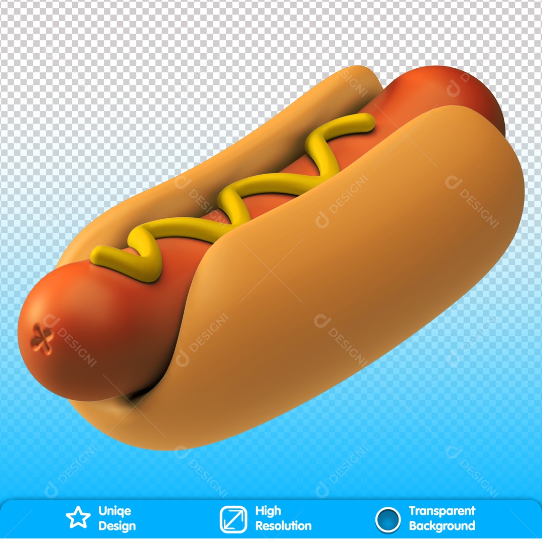 Cachorro Quente Elemento 3D Para Composição PSD