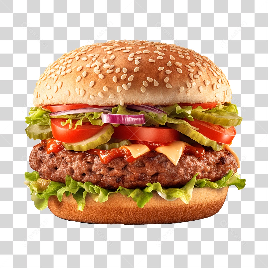 Hamburger Lanche PNG Transparente