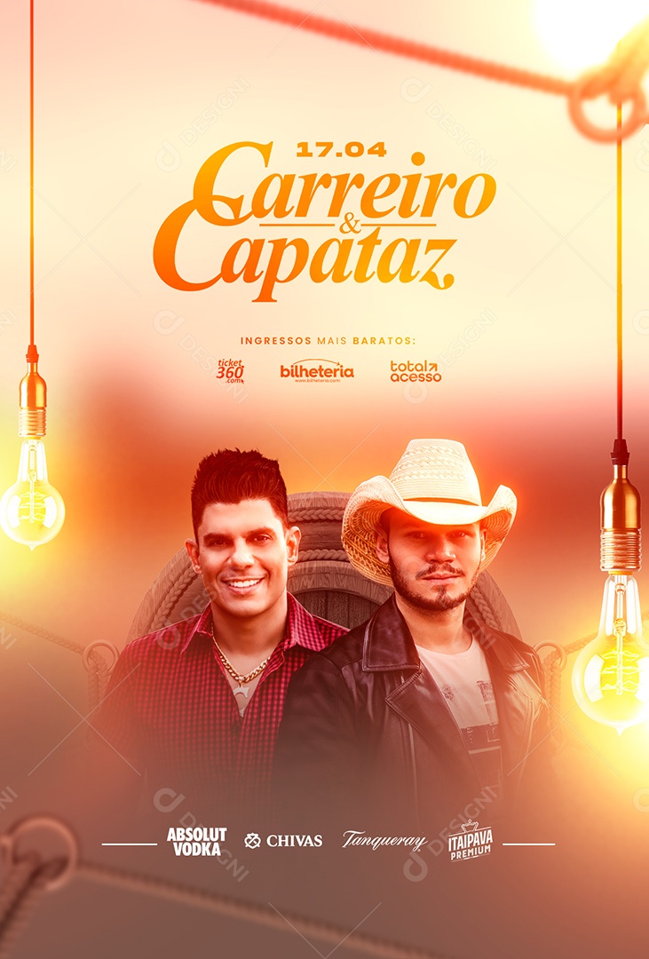 Ingressos Mais Baratos Flyer Carreiro & Capataz Social Media PSD Editável