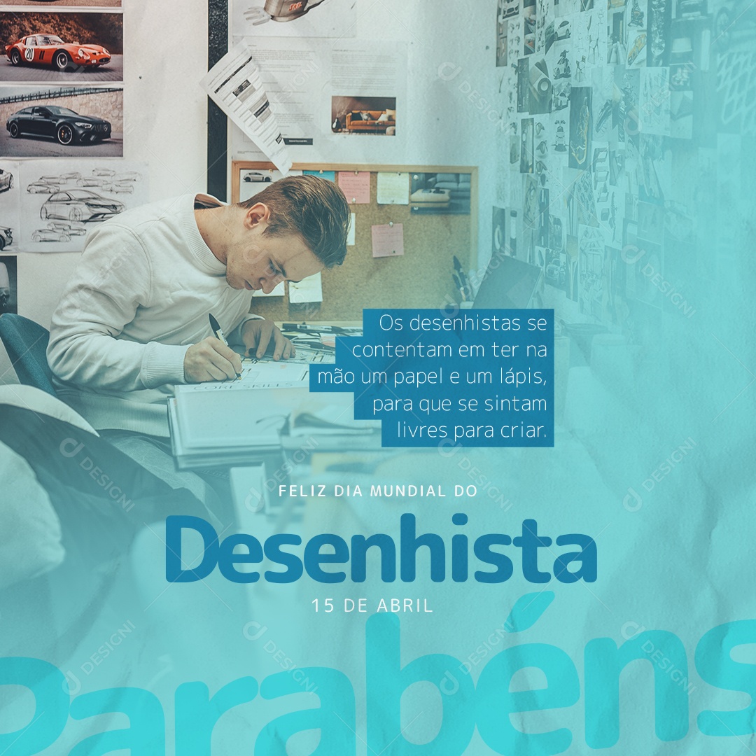 Dia Mundial do Desenhista 15 de Abril Social Media PSD Editável