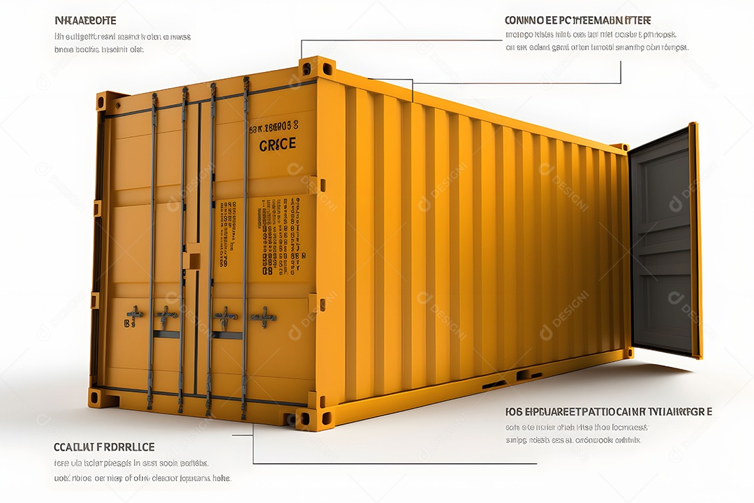 Contêiner De Carga De Transporte Laranjado Realista Imagem De Interligência Artificial