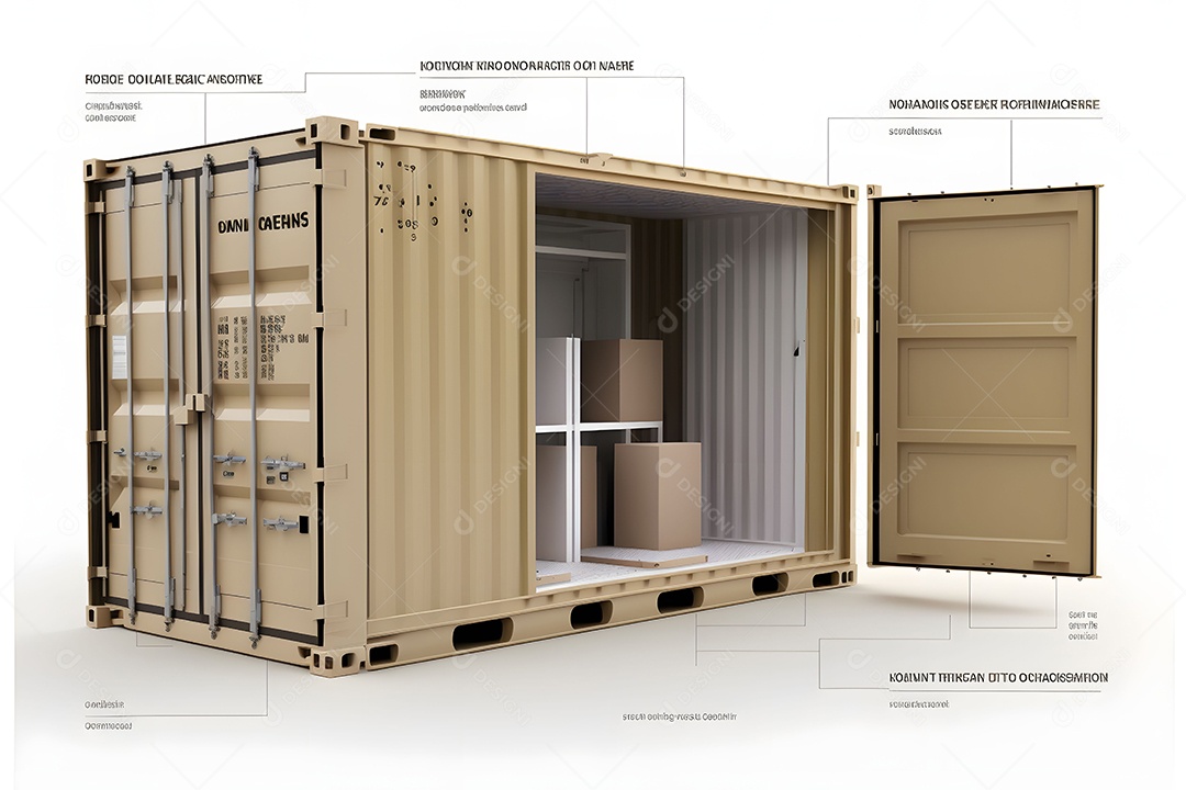 Contêiner De Carga De Transporte Marrom Realista Imagem De Interligência Artificial