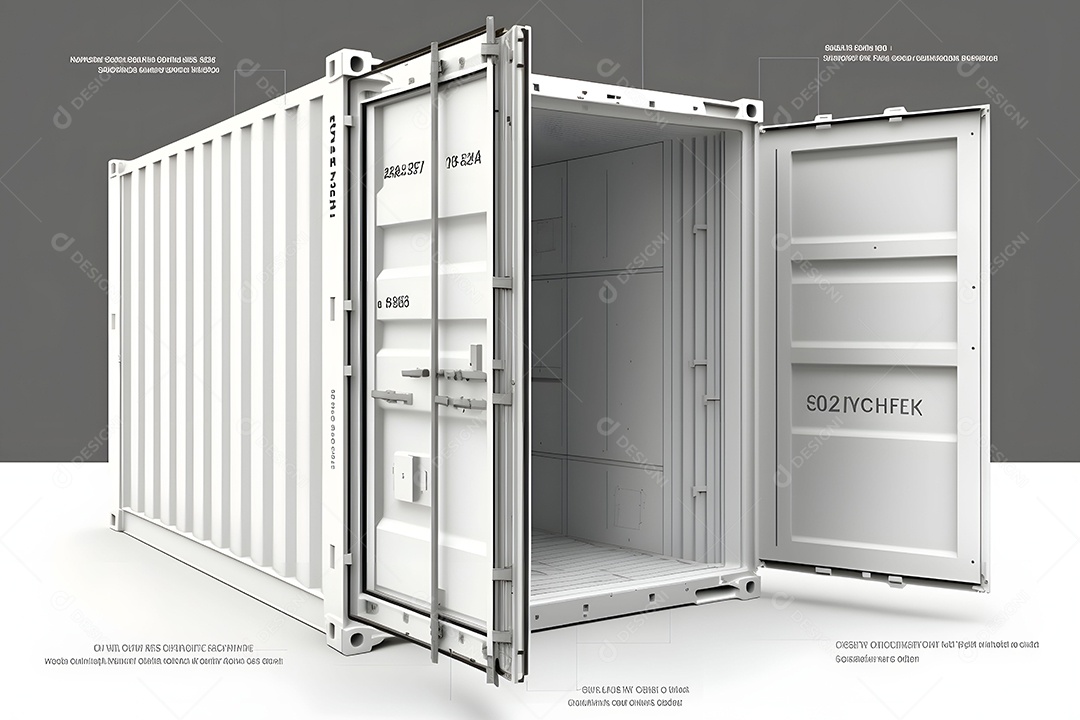 Contêiner De Carga De Transporte Cinza Realista Imagem De Interligência Artificial