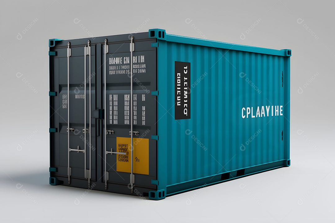 Maquete De Contêiner Azul De Transporte